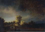 REMBRANDT Harmenszoon van Rijn Landscape with a Stone Bridge oil painting artist
